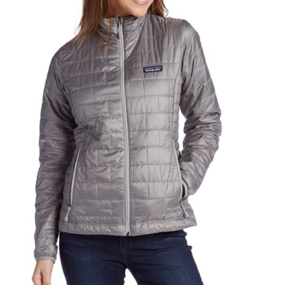 Patagonia Women's Gray Nano Puff Block Slim Thermal Puffer Jacket Size S